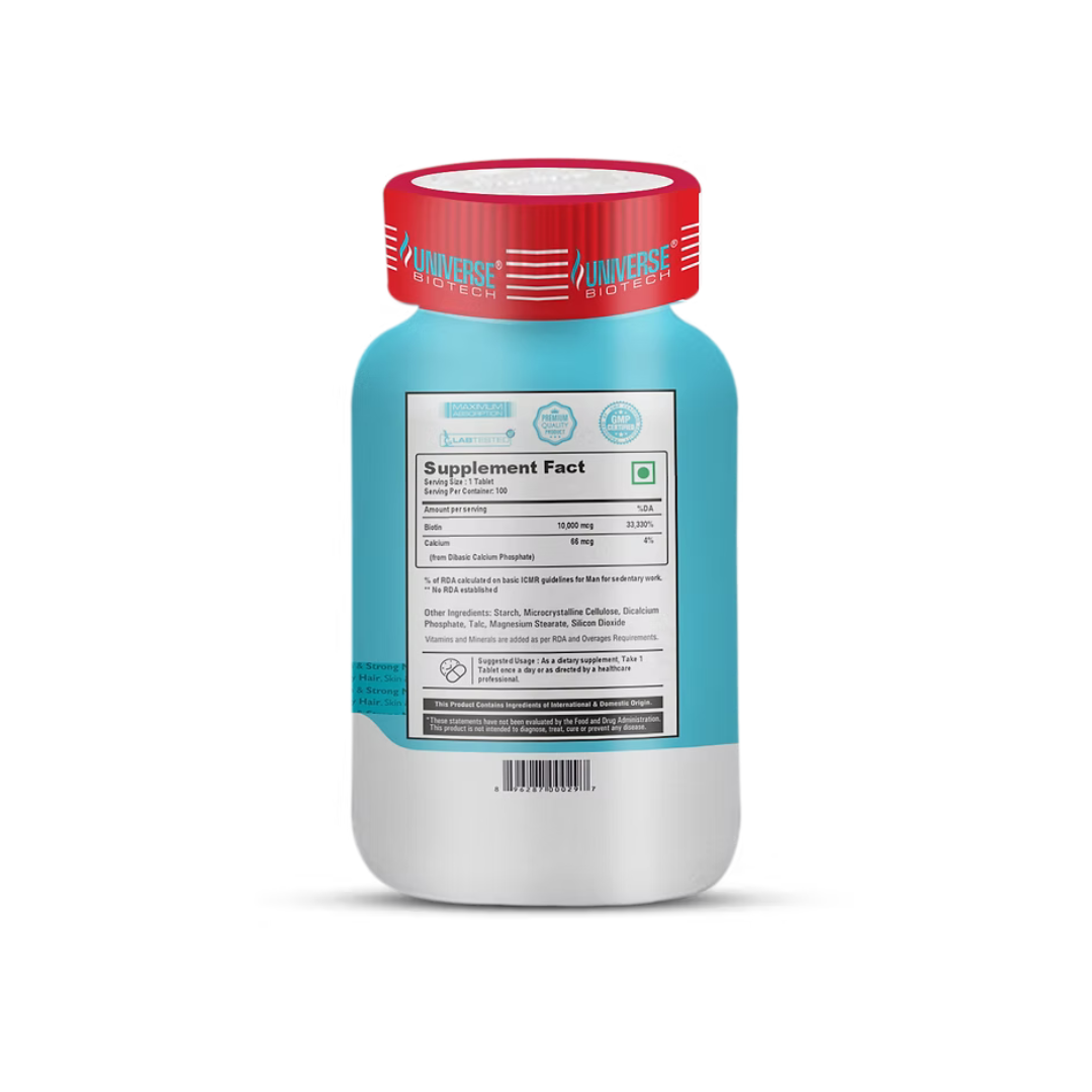Universe Biotech Biotin, 100 Tablets