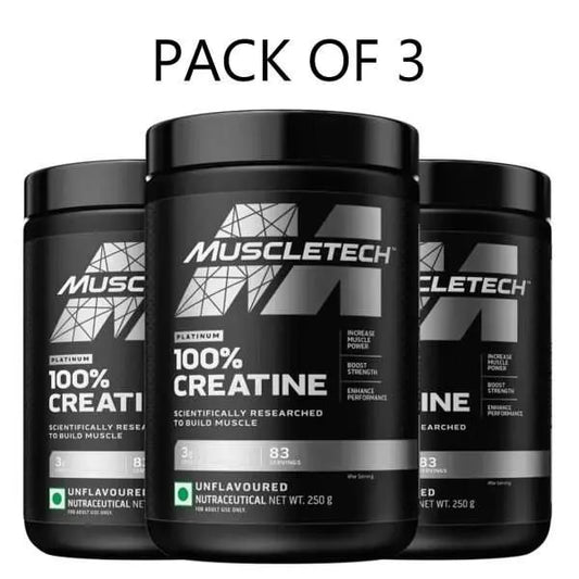 MuscleTech Platinum 100% Creatine Powder 250gm (Pack of 3)